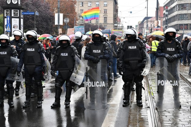 Policja na trasie Marszu Równości we Wrocławiu / 	Maciej Kulczyński    /PAP