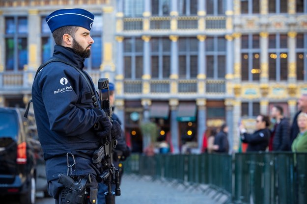 Policja na ulicach Brukseli /JOSE COELHO /PAP/EPA