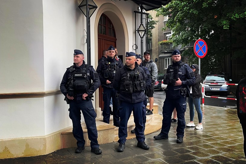 Policja pilnująca porządku podczas strajku /Estera Oramus /INTERIA.PL