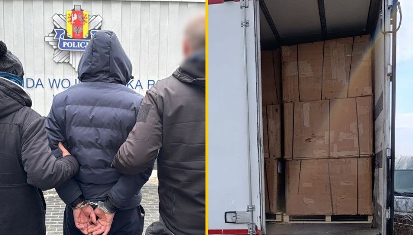 Policja pod Pabianicami przejęła ponad 19 ton tytoniu, który pochodził z przemytu /KWP Łódź /Policja
