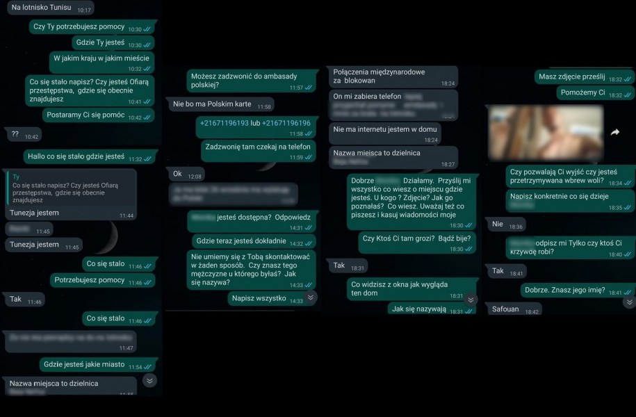 Policja udostępniła fragment korespondencji funkcjonariusza z przetrzymywaną kobietą. /slaska.policja.gov.pl /