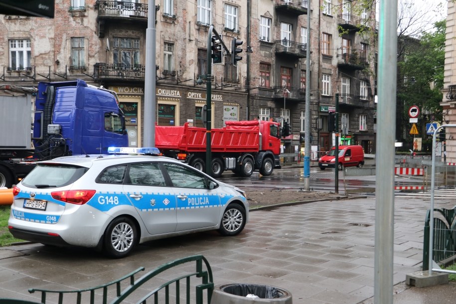 Policja w Alejach Trzech Wieszczów /Józef Polewka /RMF FM