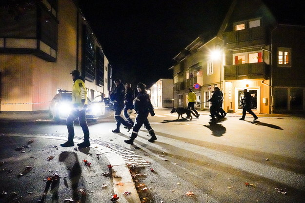 Policja w mieście Kongsberg pod Oslo /PAP/EPA