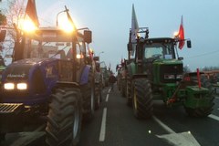Policja zatrzymała kolumnę traktorów