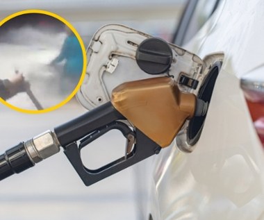 Policjanci kontra płomienie. Niebezpieczna sytuacja na stacji benzynowej