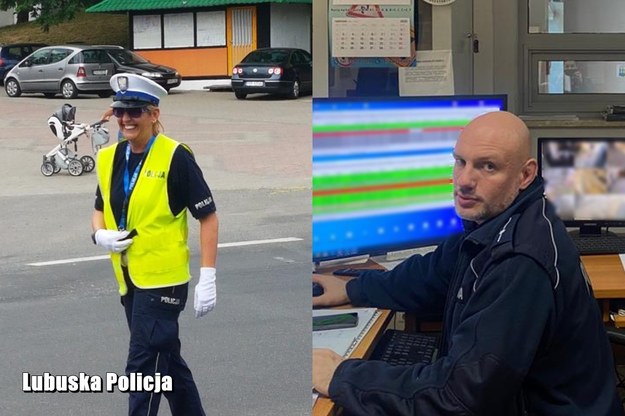 Policjanci, którzy pomogli niemowlęciu /Policja