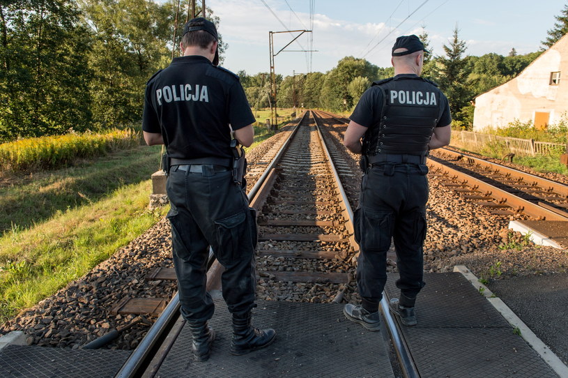 Policjanci patrolują teren znaleziska z czasów II Wojny Światowej /Maciej Kulczyński /PAP