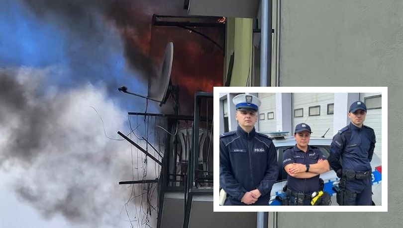 Policjanci uratowali mężczyznę z płonącego mieszkania /Komenda Powiatowa Policji w Żaganiu /Policja