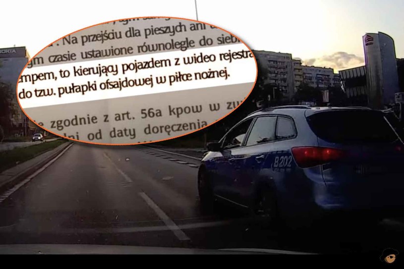 Policjanci uznali, że kierujący chciał złapać radiowóz „na spalonym” /fot. zrzut ekranu z materiału wideo Dashcam Bandit /