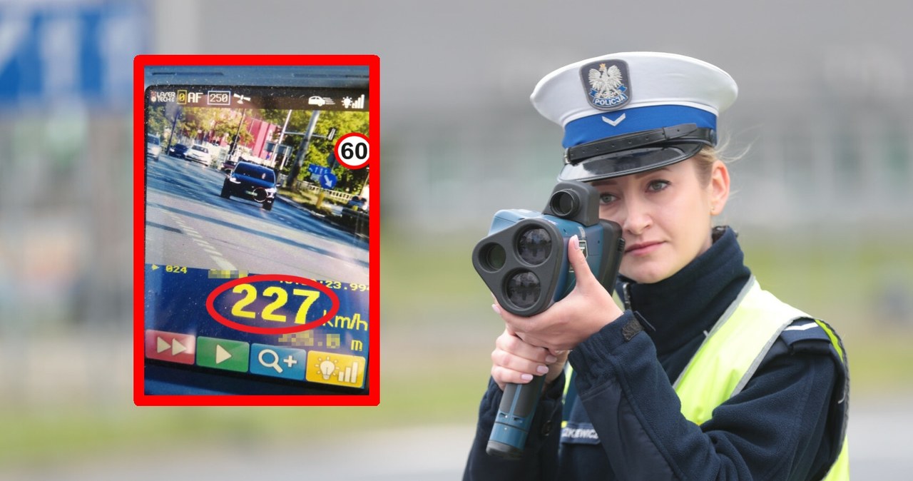 Policjanci z drogówki KSP "ustrzelili" pirata drogowego jadącego 227 km/h w terenie zabudowanym / miniatura: Policja KSP /Fot. Piotr Jedzura /East News