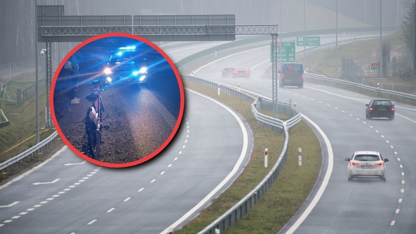 Policjanci z Gdańska zatrzymali kobietę, która chciała się dostać z Gdańska Osowej do Gdyni. 26-letnia rowerzystka w podróż wybrała się obwodnicą Trójmiasta, w nocy i na dodatek pod prąd /WOJCIECH STROZYK/REPORTER/KWP Gdańsk /East News