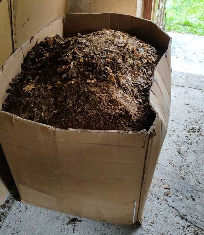 Policjanci z Komendy Wojewódzkiej Policji w Łodzi przejęli ponad 670 kg nielegalnego tytoniu i sprzęt do jego przetwarzania na posesji w pow. łódzkim wschodnim /policja.pl /Policja