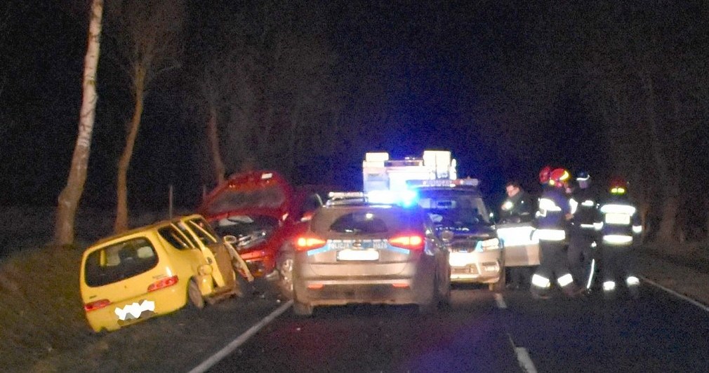 Policjanci zabezpieczali miejsca wypadku, gdy w ich auto uderzył pijany kierowca /Policja