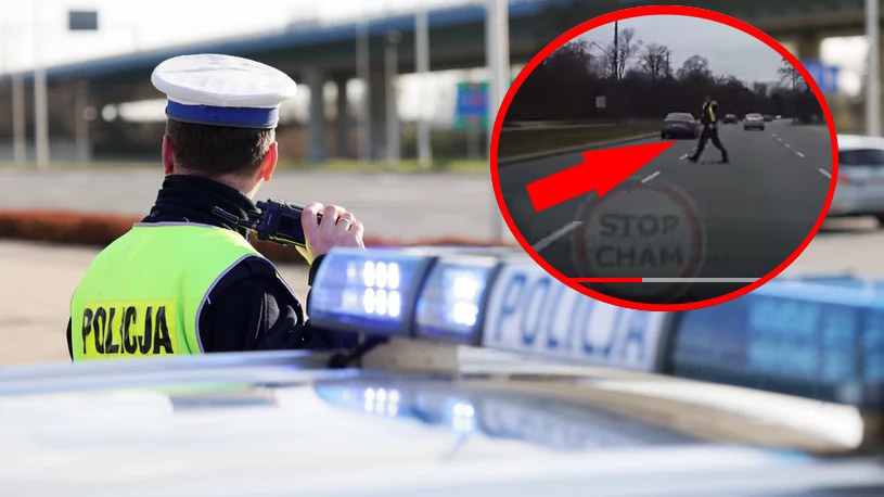 Policjant wybiegł przed jadące samochody. Ryzykował życiem? /123RF/PICSEL