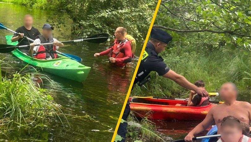 Policji skontrolowali kajakarzy /KPP w Świeciu /