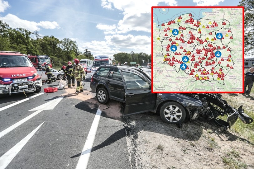 Policyjna mapa wypadków ze skutkiem śmiertelnym /Fot. Piotr Jedzura /East News