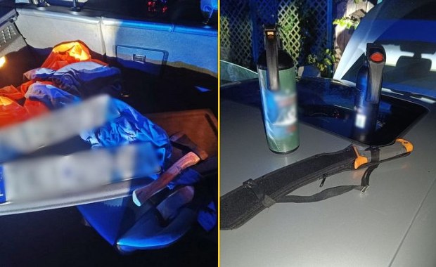 Policyjny pościg za sportowym audi. W aucie maczeta i siekiera 