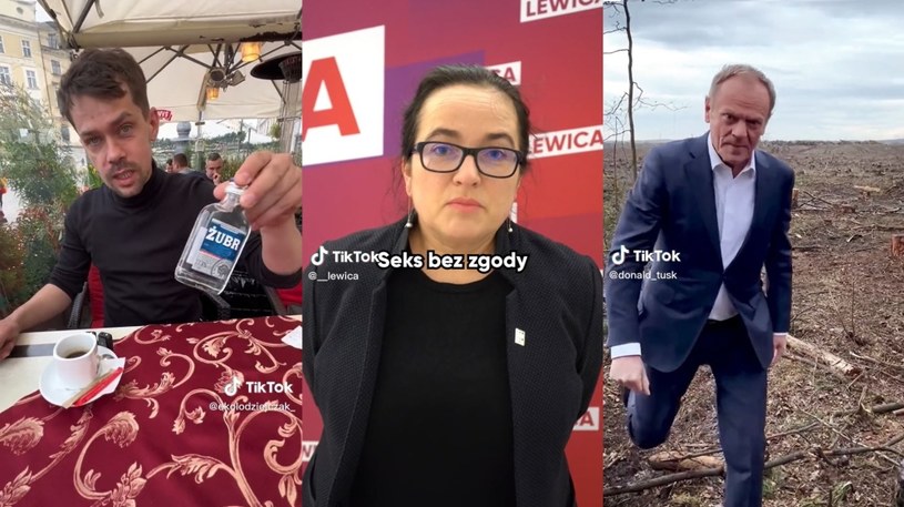 Politycy prześcigają się na TikToku o popularność swoich filmów /ekolodziejczak_/__lewica/donald_tusk /TikTok