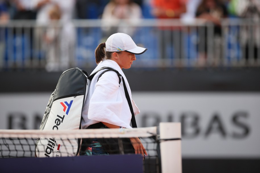 Polka Iga Świątek podczas meczu 1/4 finału turnieju tenisowego WTA BNP Paribas Poland Open z Francuzką Caroline Garcią / 	Leszek Szymański    /PAP