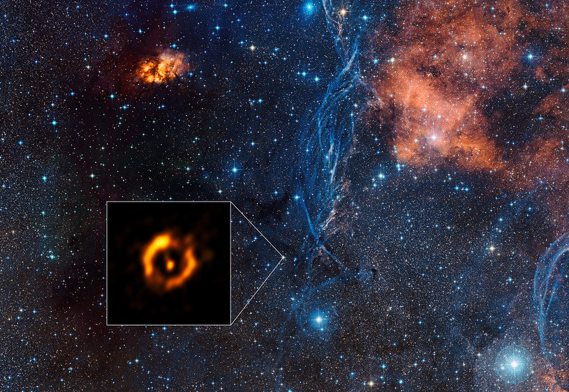 Położenie gwiazdy podwójnej IRAS 08544-4431 w gwiazdozbiorze Żagla /materiały prasowe