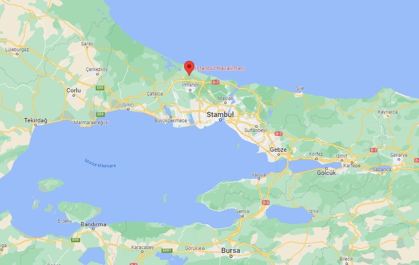 Położenie lotniska w Stambule. /Google Maps /materiał zewnętrzny