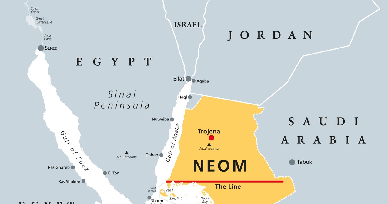 Położenie megamiasta Neom i jego czterech regionów /123RF/PICSEL