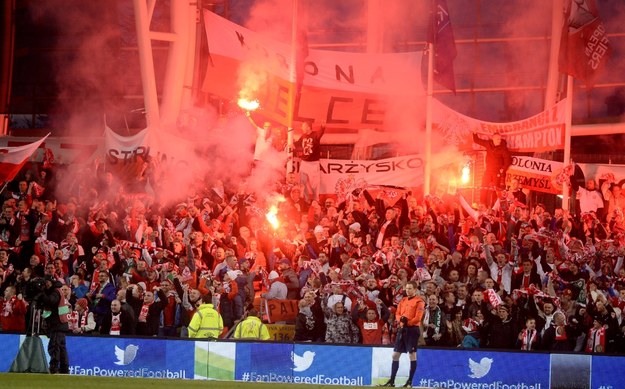 Polscy kibice podczas meczu w Dublinie /Bartłomiej Zborowski /PAP