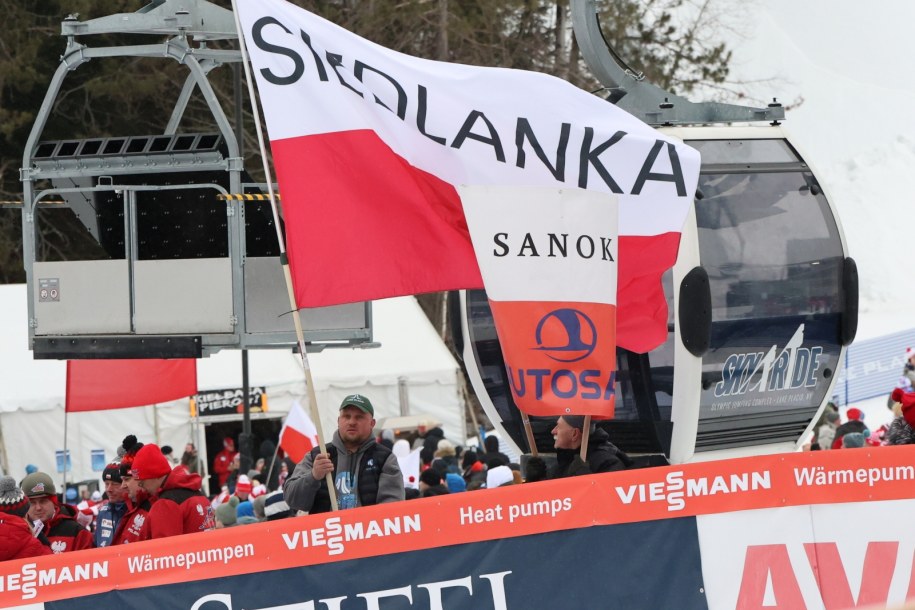 Polscy kibice w Lake Placid /Marcin Cholewiński /PAP