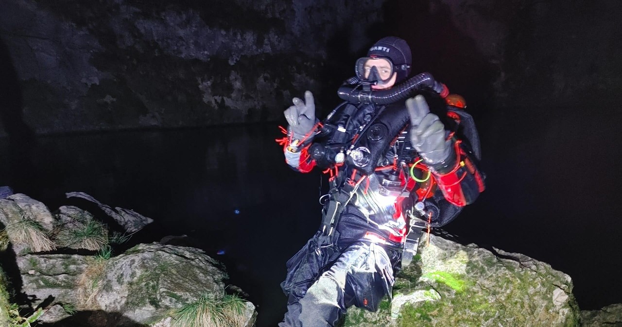 Polscy nurkowie odkryli niezbadane części włoskiej jaskini. /divers24.pl /materiał zewnętrzny