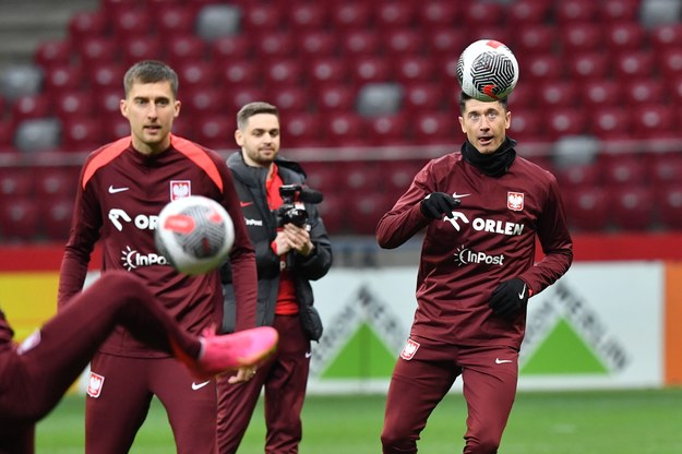 Polscy piłkarze na treningu przed meczem z Estonią /	Piotr Nowak /PAP