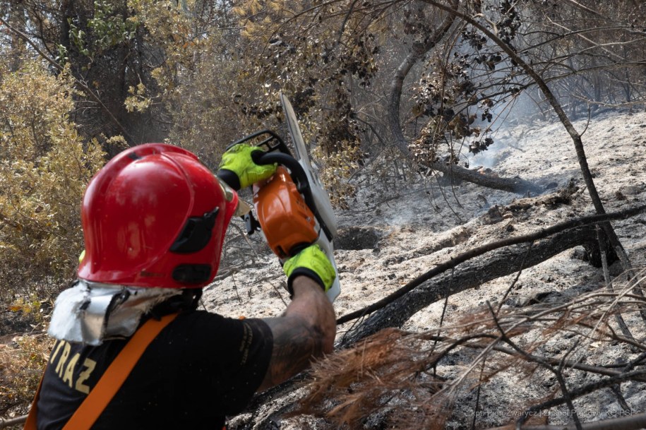 Polscy strażacy walczą z pożarami w Grecji /KG PSP /