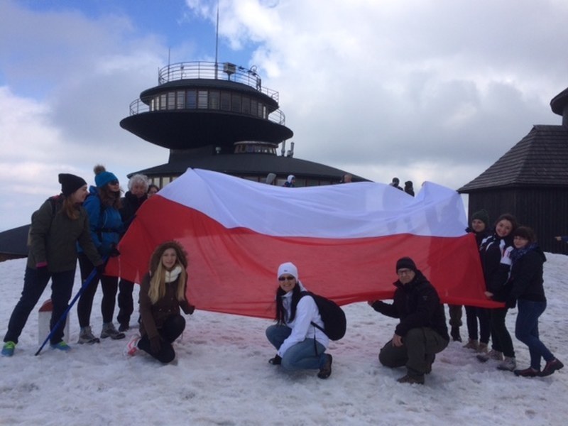 Polska flaga na Śnieżce /RMF FM