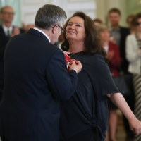 Prezydent z aktorką Anną Dymną 