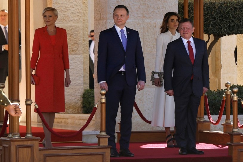 Polska para prezydencka wraz z królem i królową Jordanii /REUTERS/Muhammad Hamed /Agencja FORUM