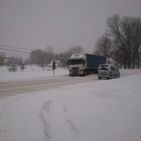 Warunki na drodze koło Łańcuta