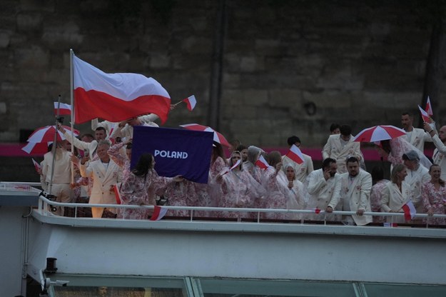 Polska reprezentacja olimpijska podczas ceremonii otwarcia igrzysk w Paryżu. /PAP/Abaca