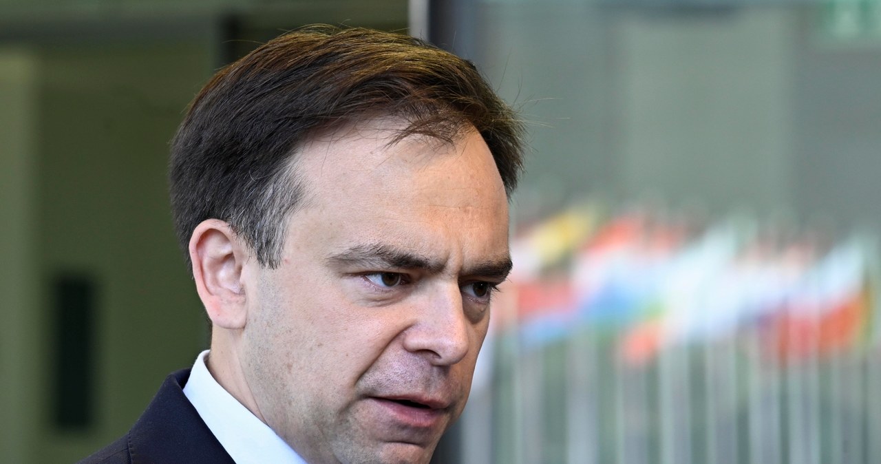 Polski minister finansów Andrzej Domański przed posiedzeniem unijnej Komisji ds. Gospodarczych i Finansowych w Luksemburgu (20 czerwca 2025) /	Wiktor Dąbkowski   /PAP