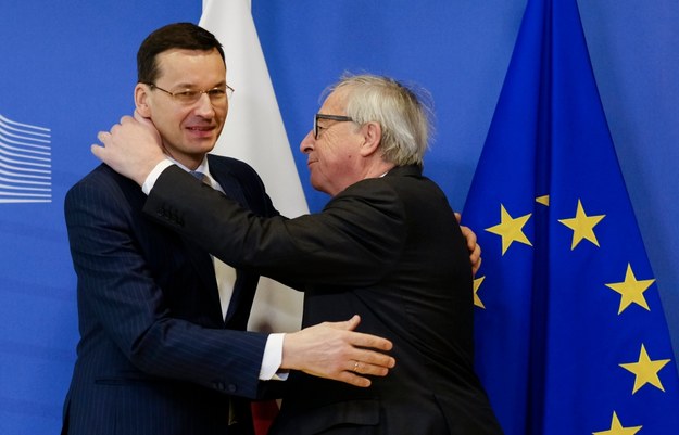 Polski premier i szef KE w Brukseli /OLIVIER HOSLET /PAP/EPA