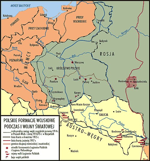 Polskie formacje wojskowe podczas I wojny światowej /Encyklopedia Internautica