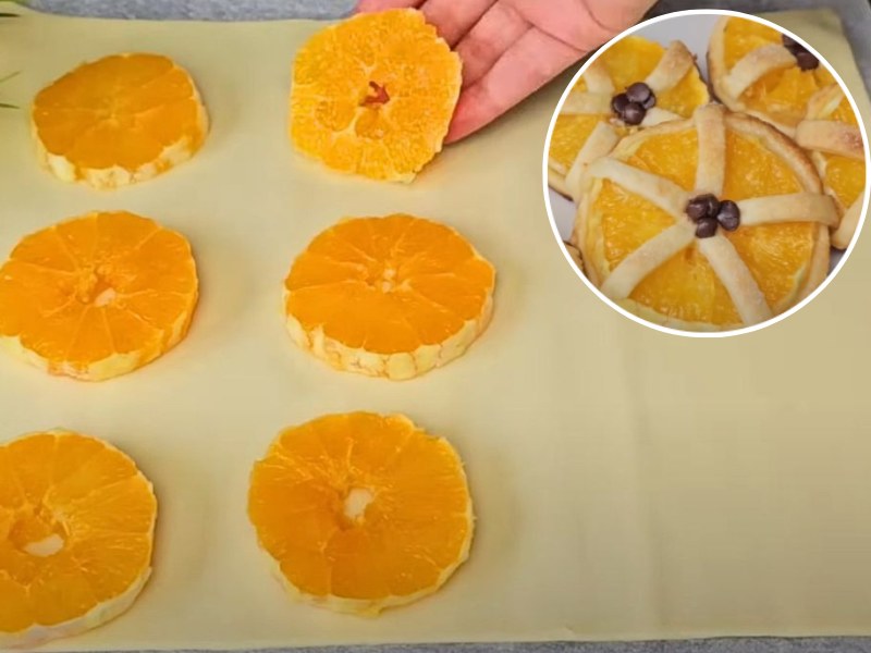 Pomarańcze w cieście francuskim smakują bosko. Robię je w 5 minut, a później piekę i wychodzą obłędnie /YouTube/ Dolci Veloci 89 /materiał zewnętrzny