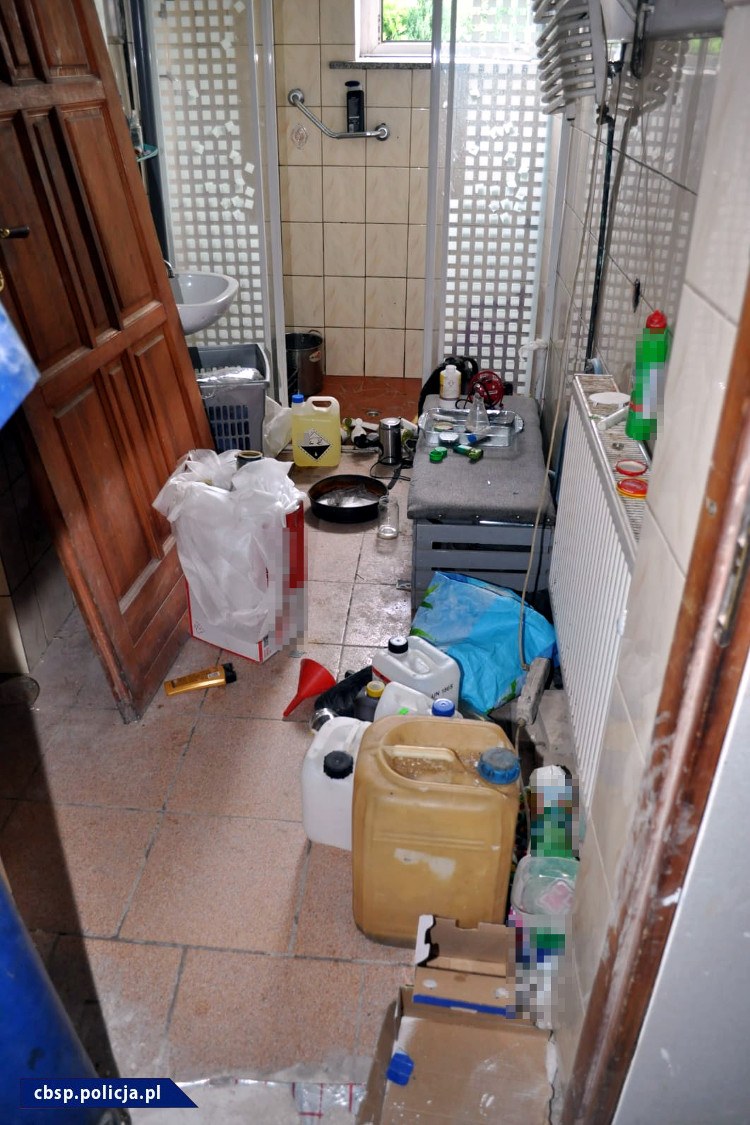 Pomieszczenie, w którym produkowano narkotyki /foto. CBŚP /Materiały prasowe