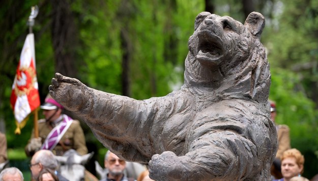 Pomnik niedźwiedzia Wojtka w krakowskim parku Henryka Jordana /	Jacek Bednarczyk   /PAP