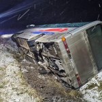 Pomorskie: Autobus z pasażerami wpadł do rowu