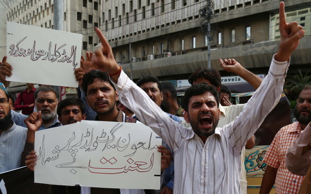 Pomysł Wildersa wywołał falę protestów w Pakistanie / 	SHAHZAIB AKBER    /PAP/EPA