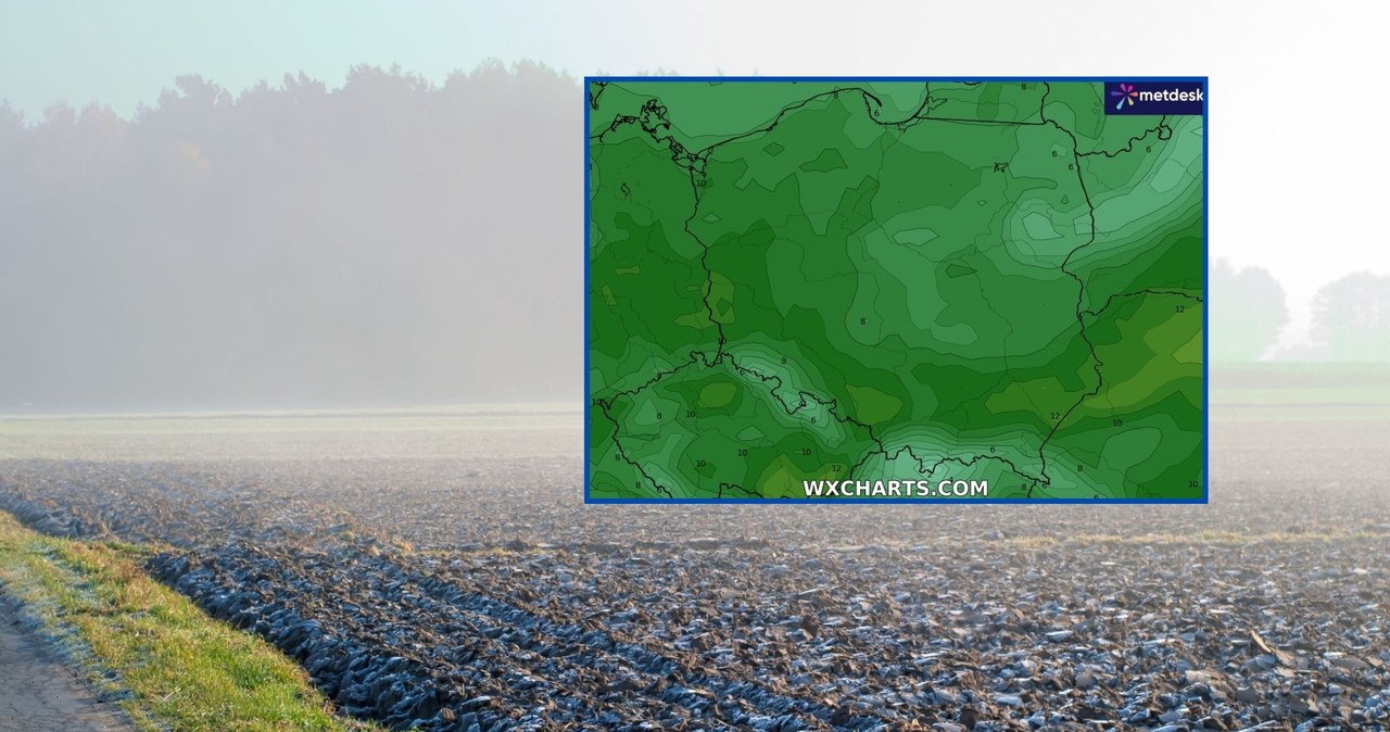 Poniedziałek będzie chłodny, a nocą nadejdą przymrozki, które miejscami przy gruncie mogą sięgnąć -5 stopni Celsjusza /tspider/123rf/WXCHARTS /
