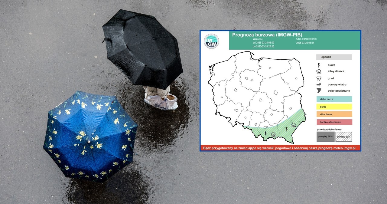 Poniedziałek będzie deszczowy w zdecydowanej większości kraju. IMGW ostrzega też przed burzami na południu i południowym wschodzie /kristo74/123rf/IMGW /