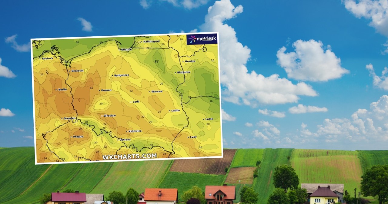 Poniedziałek według prognoz IMGW będzie spokojny i ciepły, jednak nie upalny. Temperatury nie przekroczą 25 stopni Celsjusza /serrnovik/123rf/WXCHARTS /