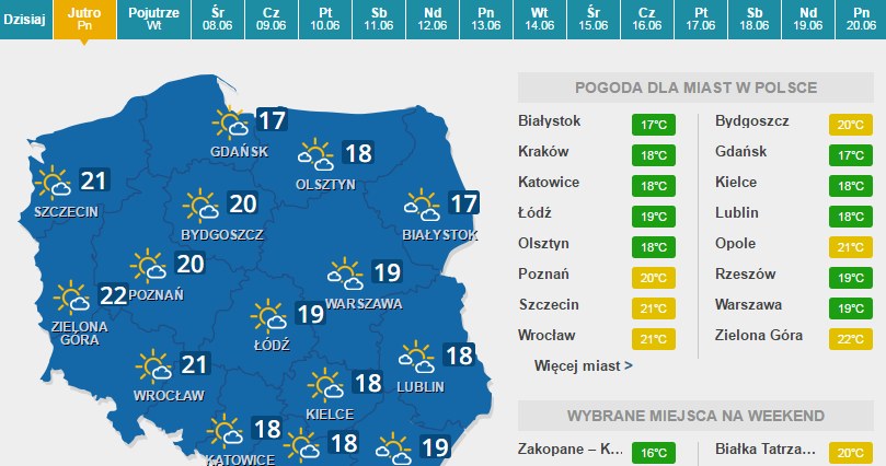 Poniedziałek /INTERIA.PL