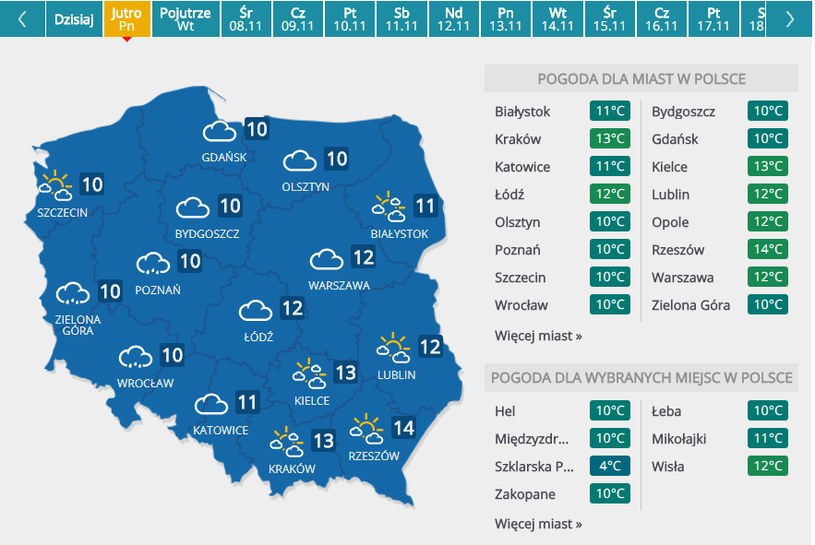 Prognoza Pogody Na 5 I 6 Listopada Pogoda W Interia Pl