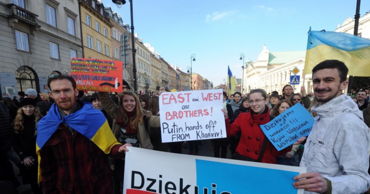 Popieramy Ukrainę. Manifestacja w  Warszawie